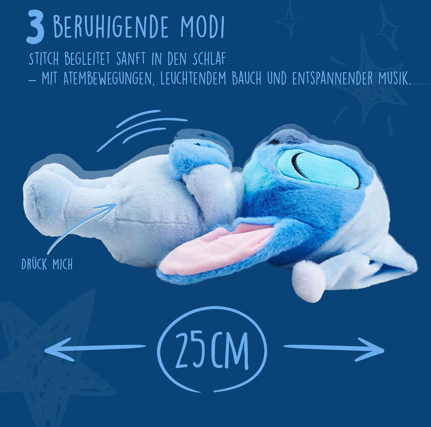 Peluche Stitch Endormi avec Sons Relaxants 31 cm – Image 2