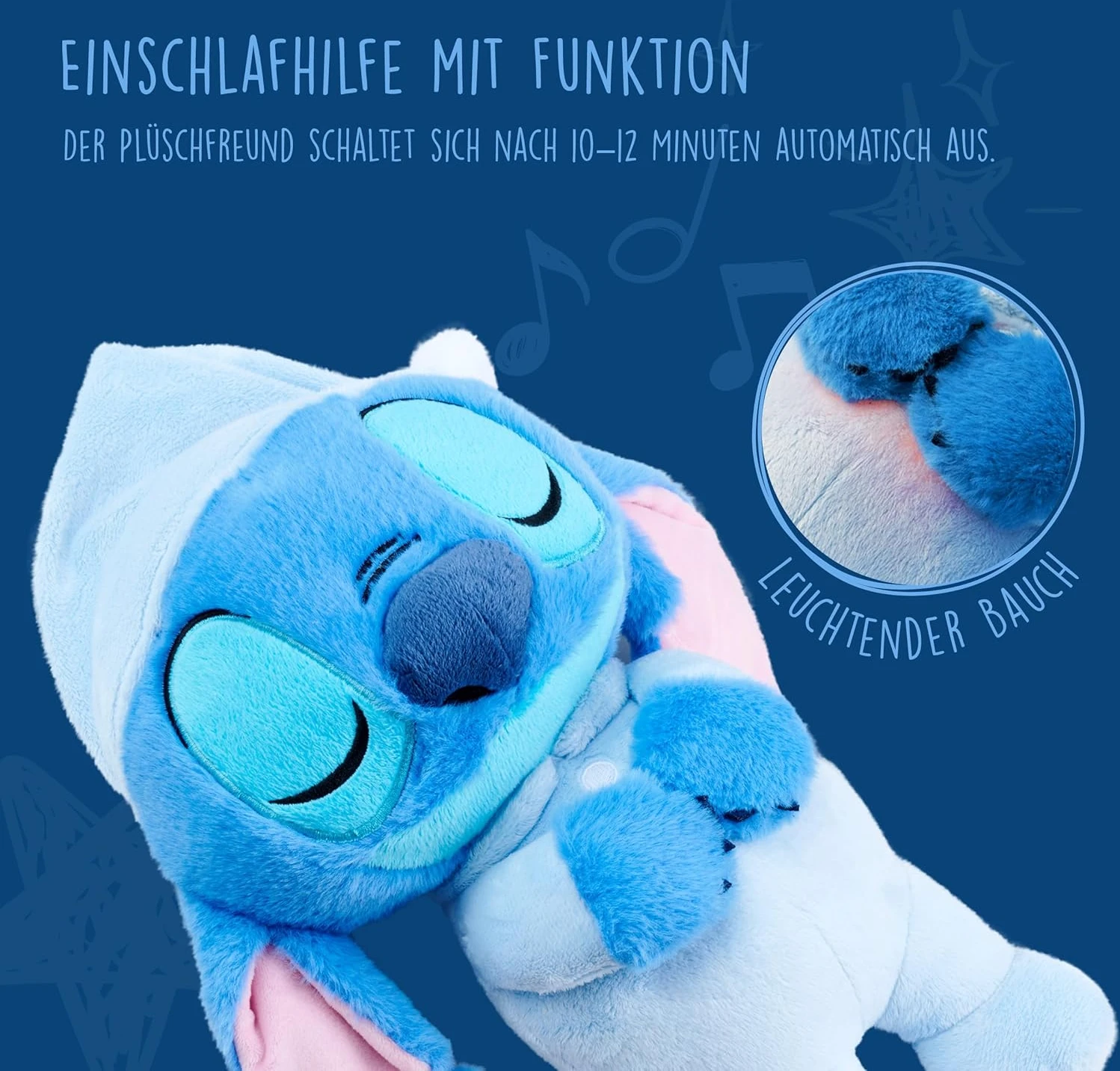 Peluche Stitch Endormi avec Sons Relaxants 31 cm – Image 3