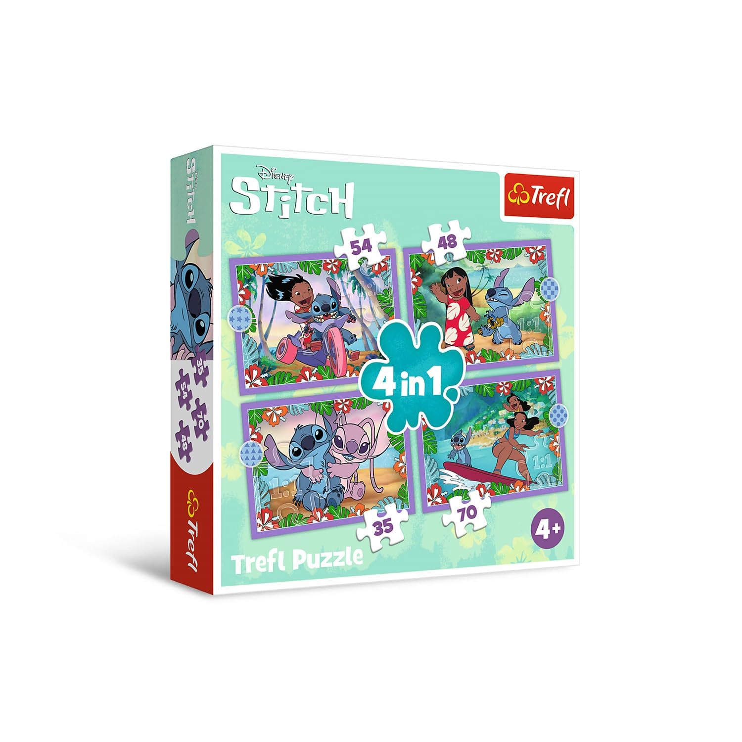 Puzzle 4 en 1 Lilo & Stitch Folle Journée 35-70 pièces