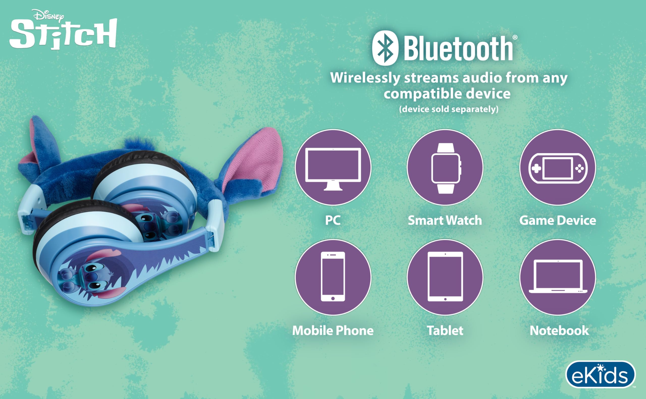 Casque Bluetooth Stitch Enfant avec Microphone – Image 7