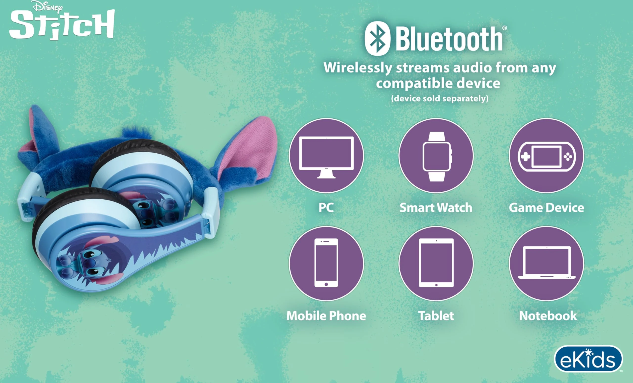 Casque Bluetooth Stitch Enfant avec Microphone – Image 7