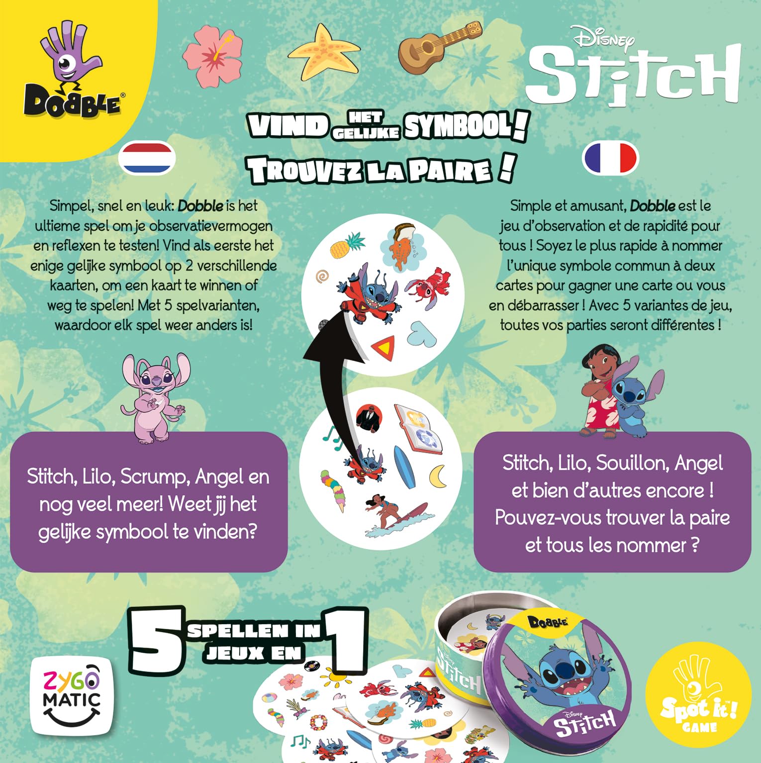 Jeu de cartes Lilo & Stitch Dobble rapidité et observation – Image 3