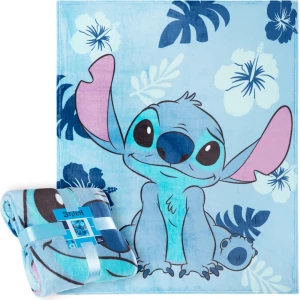 Couverture Lilo & Stitch polaire bleu clair 150x130 cm