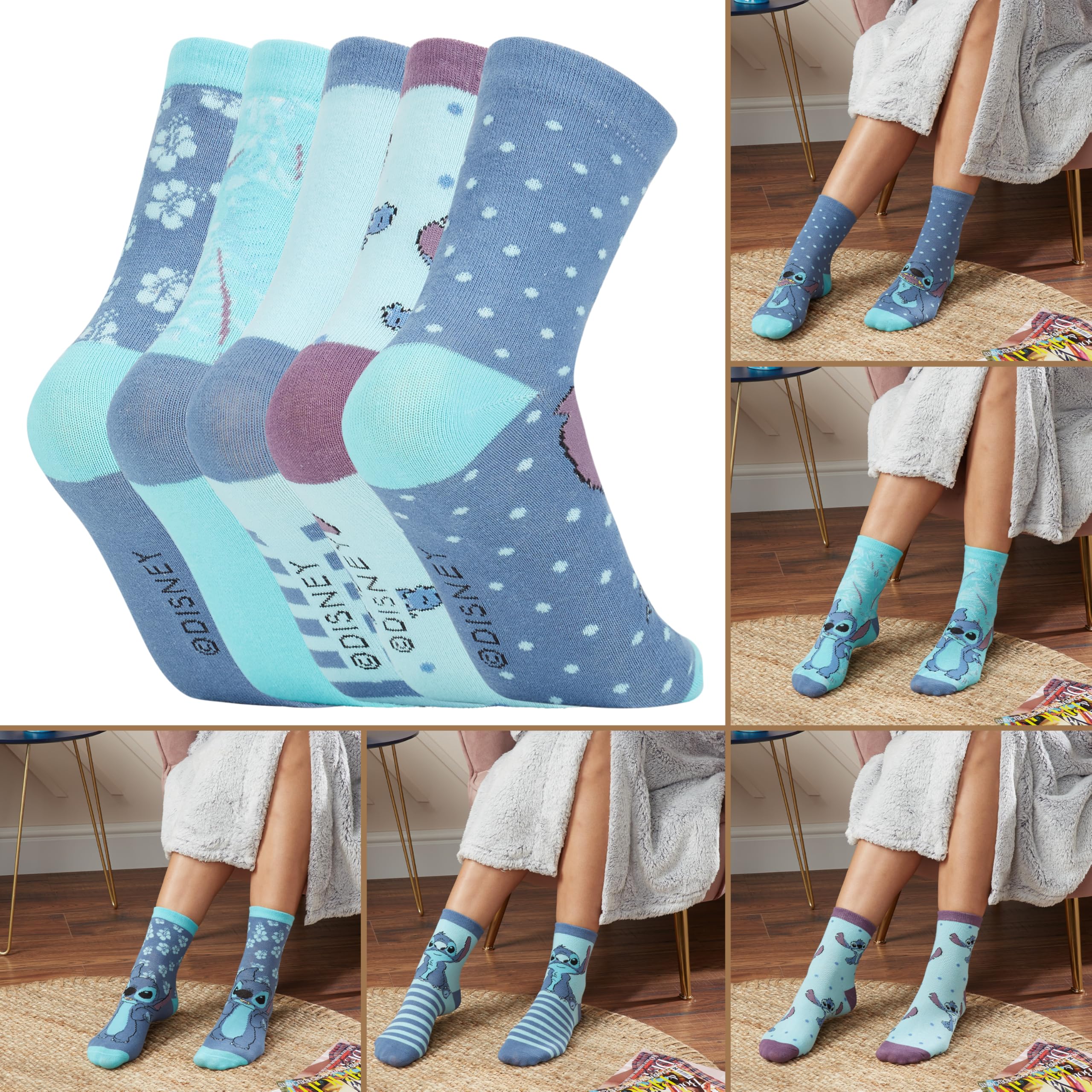 Lot de 5 paires de chaussettes Stitch pour femme – Image 6