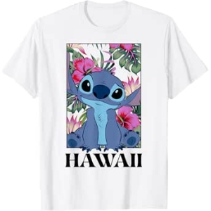 T-shirt Lilo & Stitch Hawaii Hibiscus Floral Portrait