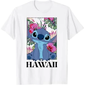 T-shirt Lilo & Stitch Hawaii Hibiscus Floral Portrait