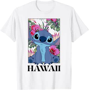 T-shirt Lilo & Stitch Hawaii Hibiscus Floral Portrait