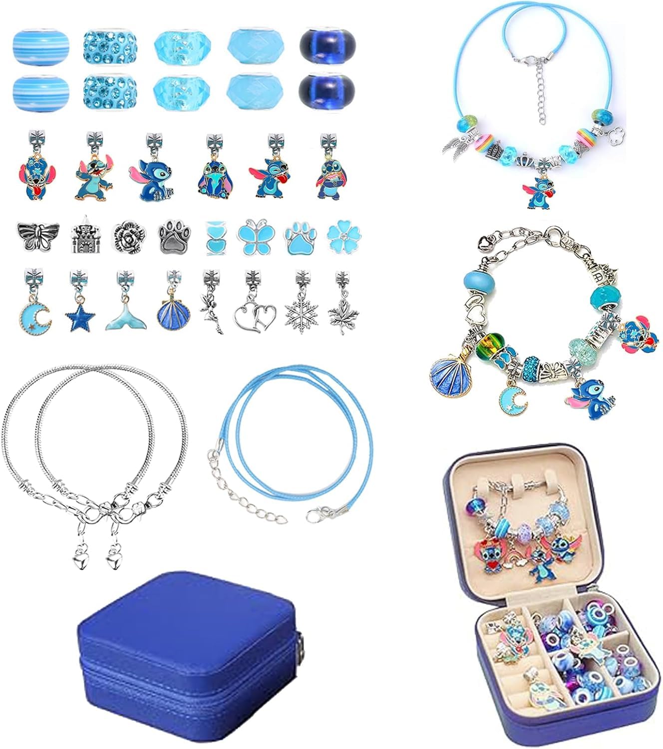 Kit de fabrication de bracelets Lilo & Stitch avec perles et pendentifs