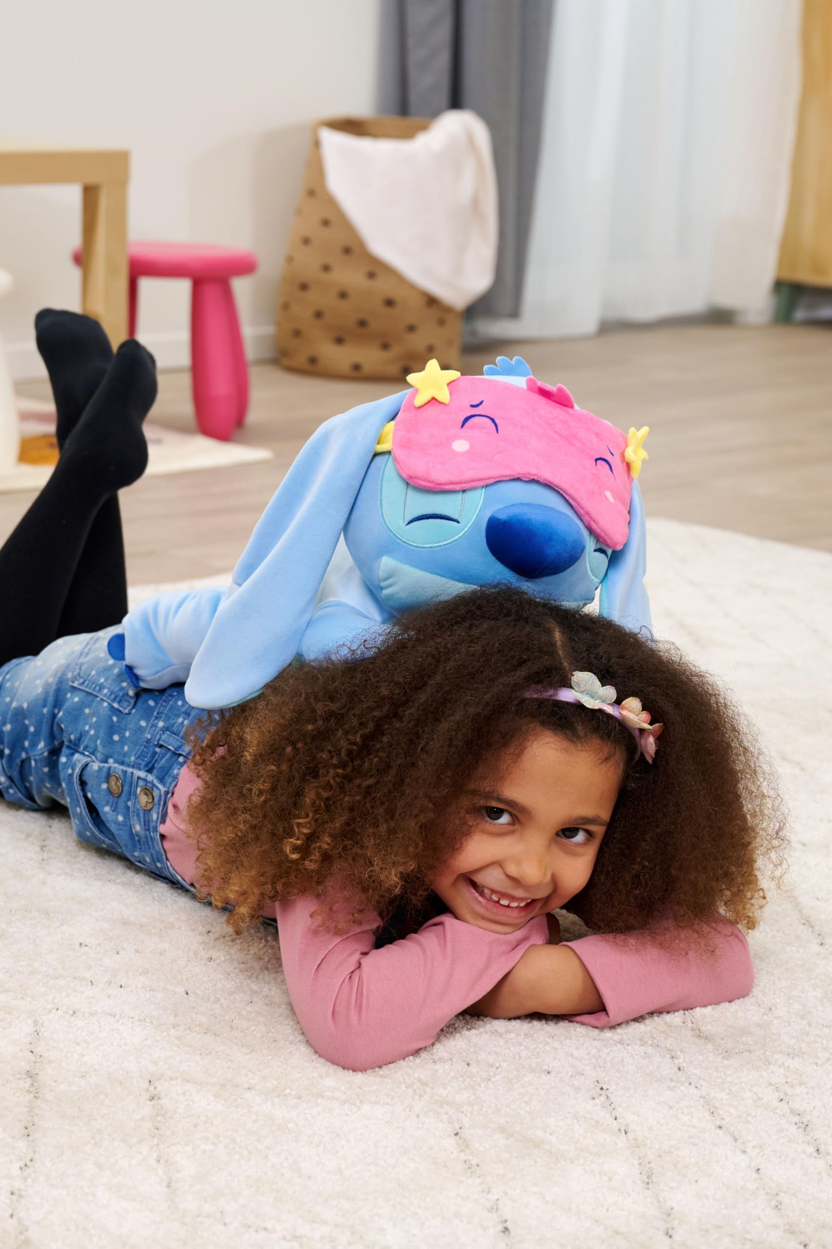 Peluche Lilo & Stitch couchée 40 cm avec masque de sommeil et poids – Image 3