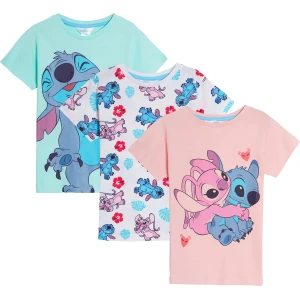 Lot de 3 t-shirts Lilo & Stitch Fille Manches Courtes