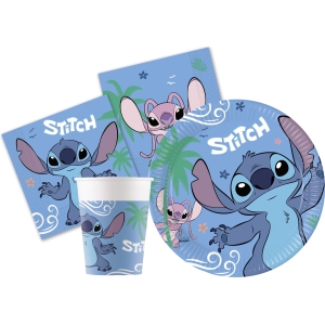 Kit vaisselle Lilo & Stitch Angel pour 24 personnes 88 pièces
