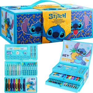 Kit dessin Lilo & Stitch avec crayons de couleurs et 30 pièces