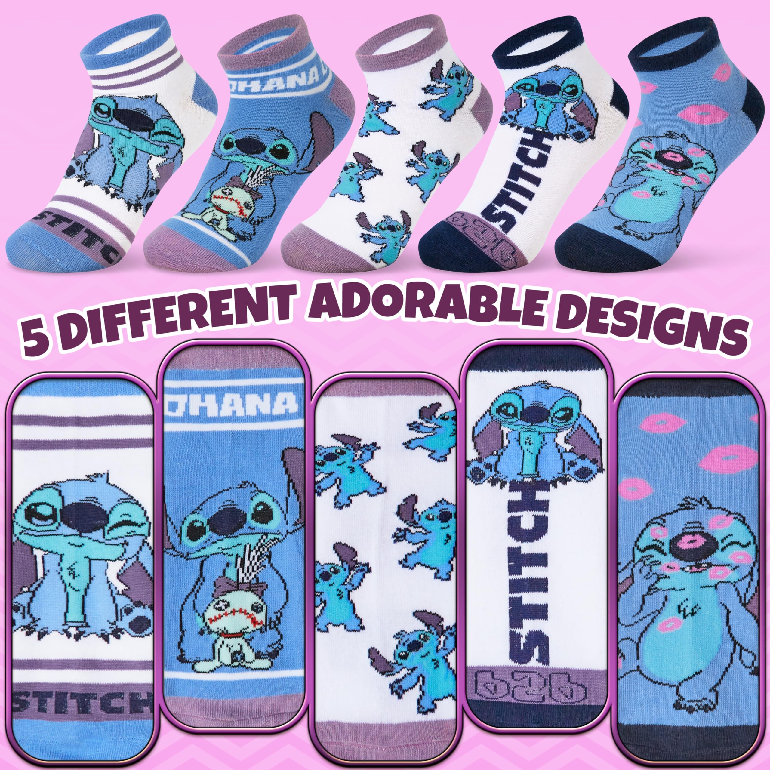 Lot de 5 paires de chaussettes Lilo & Stitch pour femme – Image 5
