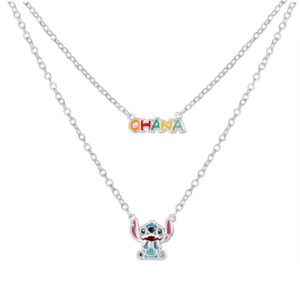 Collier Lilo & Stitch Ohana en laiton émaillé