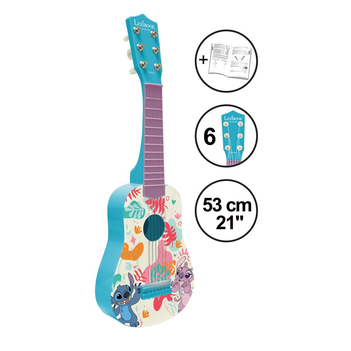 Guitare enfant Lilo & Stitch 6 cordes nylon 53 cm bleu – Image 3