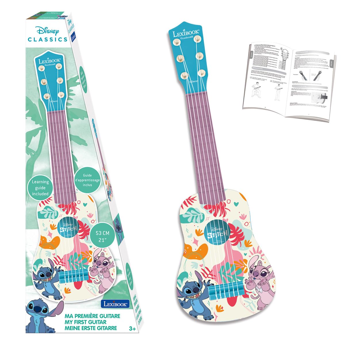 Guitare enfant Lilo & Stitch 6 cordes nylon 53 cm bleu