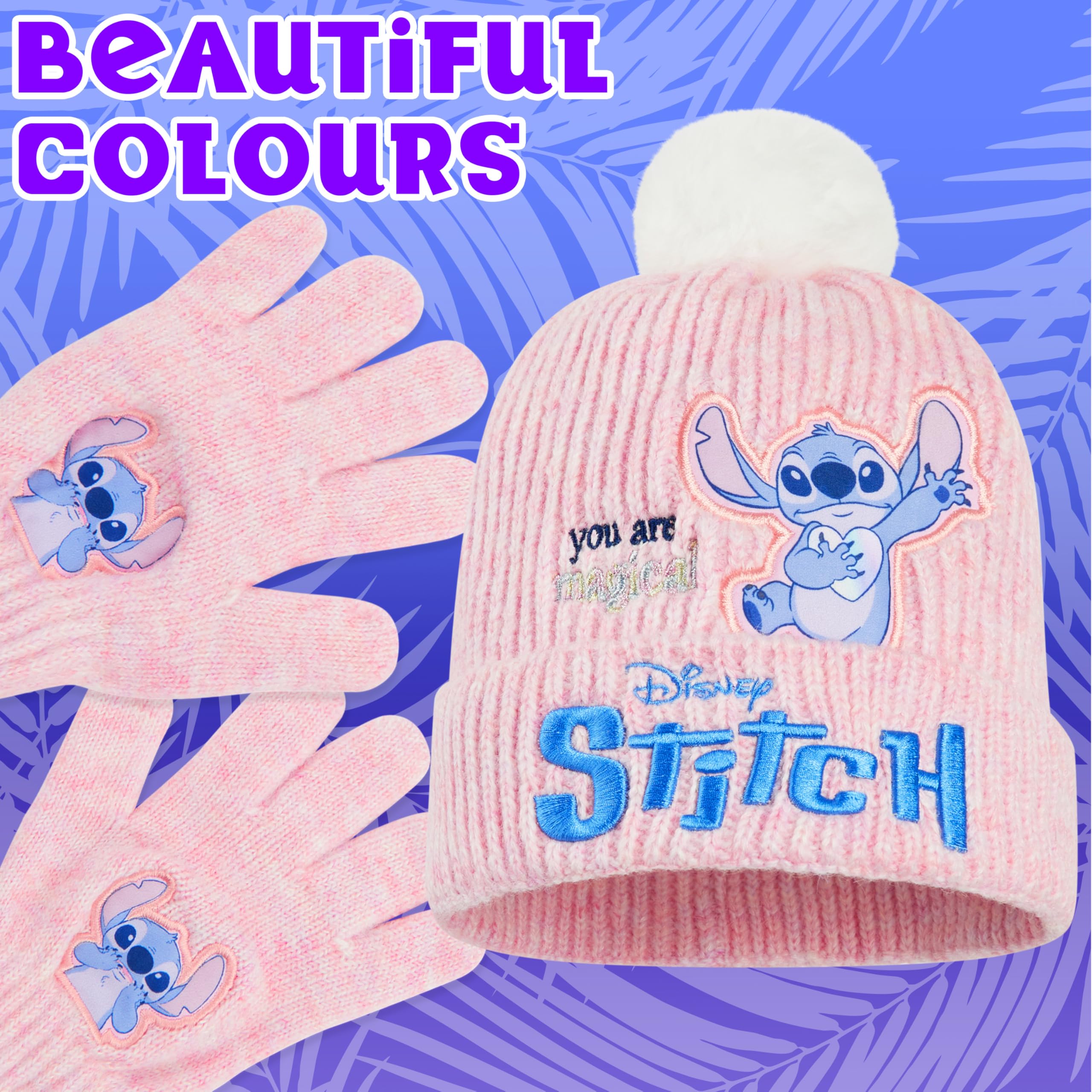 Set d'accessoires d'hiver Lilo & Stitch pour fille, bonnet pompon et gants – Image 6